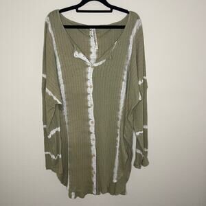 NWOT Free People Intimately Free Little Dream Tie Dye Top Green - Size M